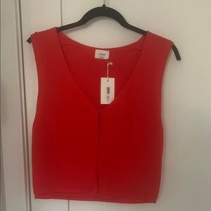 Wilfred Vivid Red V-Neck Tank Top